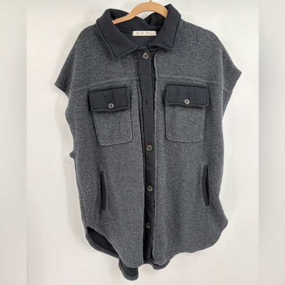 Free people we the free ruby vest shacket sleeveless black gray size medium - Picture 3 of 16